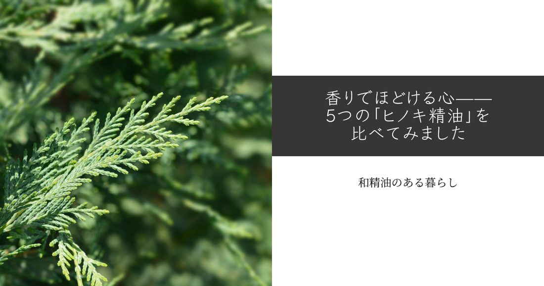 香りでほどける心——5つの「ヒノキ精油」を比べてみました 和精油のある暮らしブログ