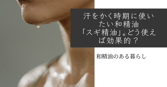 汗をかく時期に使いたい和精油「スギ精油」。どう使えば効果的？　和精油のある暮らし　ブログ