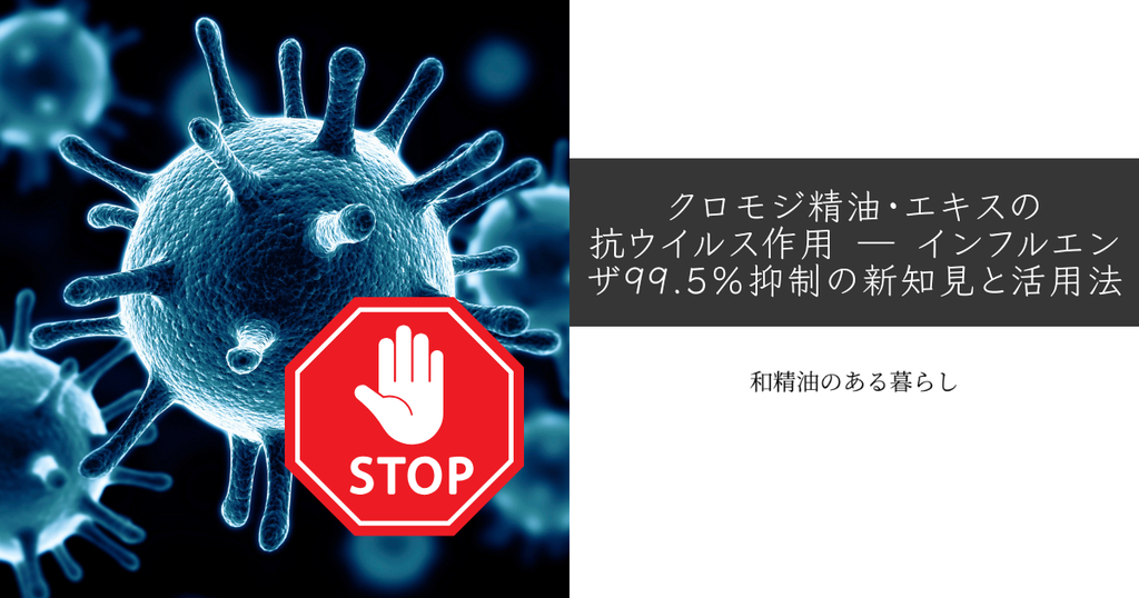 【研究紹介】クロモジ精油・エキスの抗ウイルス作用 ― インフルエンザ99.5％抑制の新知見と活用法