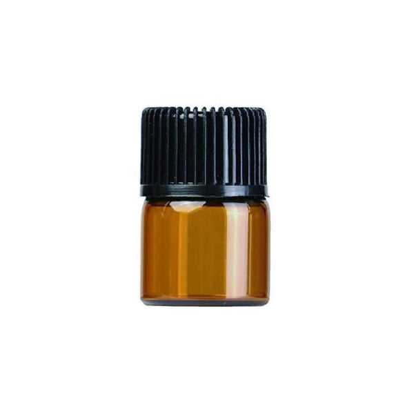 yuica エッセンシャルオイル瓶、黒キャップと琥珀色の液体